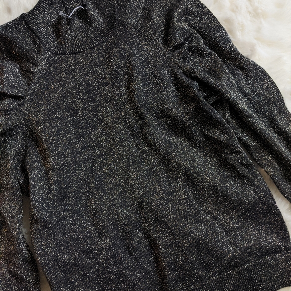 NWT Joie Artima Ruched Sleeve Wool Blend Sweater in Black - Picture 6 of 14